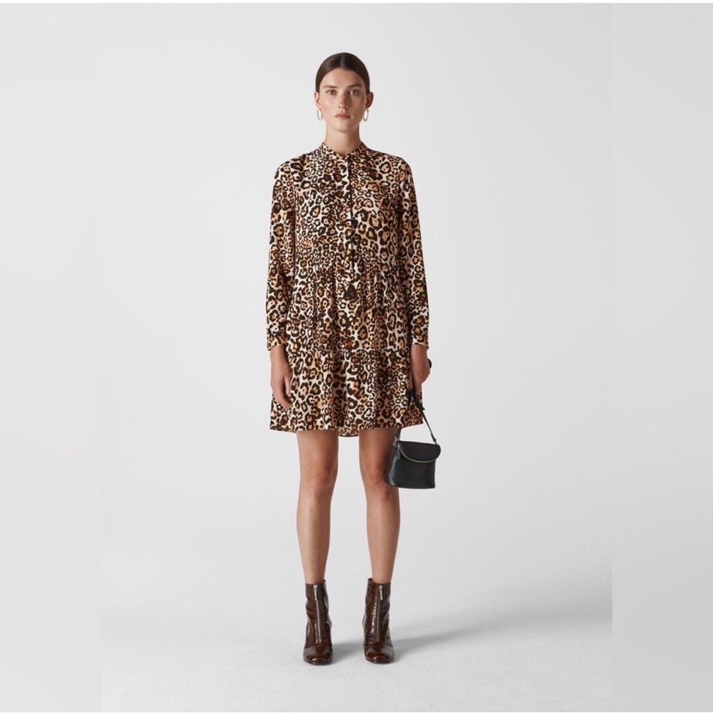 Whistle’s Leopard Print Mini Shirt Dress - Size 2